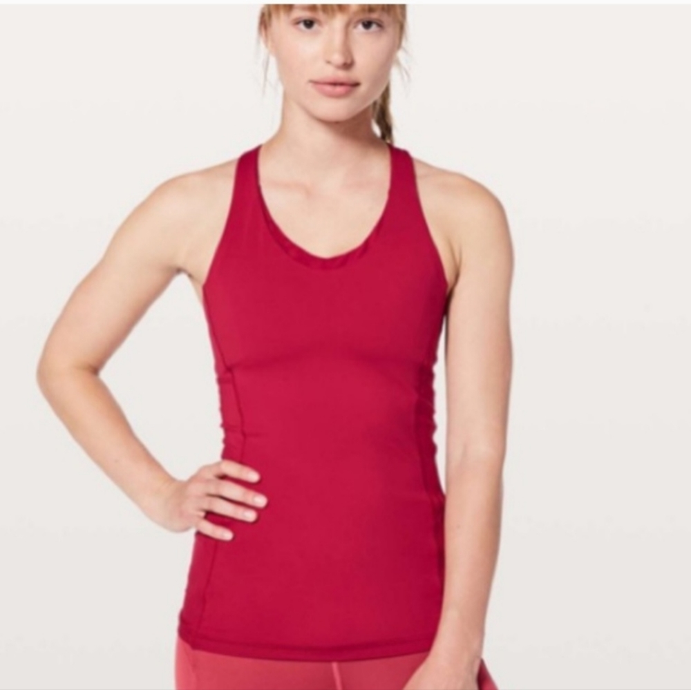 Lululemon Stash N Run Tank Ruby Red / Glossy size 8